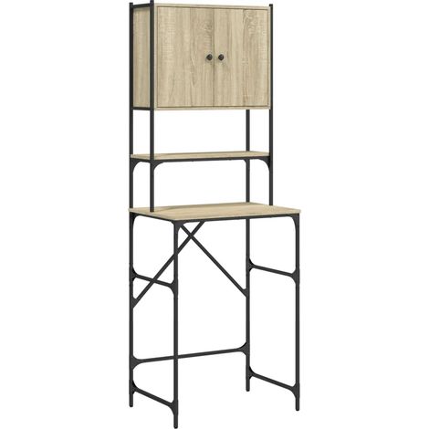 Armadio per lavatrice industriale salva-spazio 68 x 48,5 x 194 cm in legno multistrato rovere sonoma 020049394