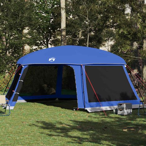 Tente de piscine dôme abri avec moustiquaire amovible bleu azur 670 x 590 x 247 cm - PANGIVO (1/5)