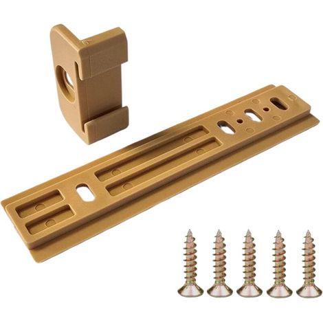 Glissière pour porte de réfrigérateur encastrable en plastique marron clair Charnière Accompagnement Guide Frigo Cuisine Meuble (1/3)