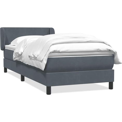 Boxspringbett mit Matratze Dunkelgrau 80x220 cm Samt