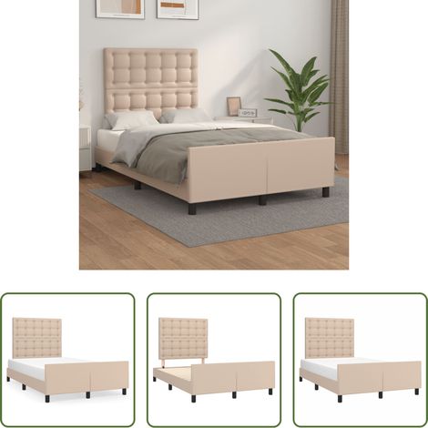 Kopfteil - Bettgestell ohne Matratze Cappuccino-Braun 120x190cm Kunstleder (1/5)