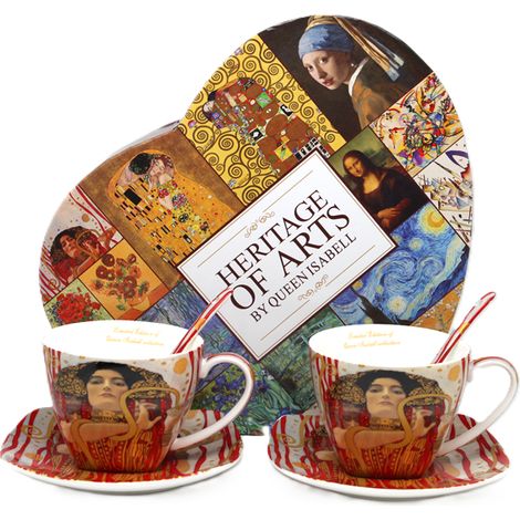 Porzellantassen-Set, 2er-Set, Königin Isabella Klimt, 250 ml, als Geschenk (1/5)