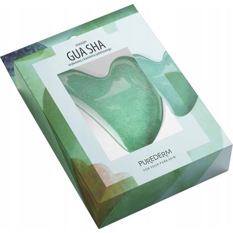 Purederm Gua Sha Gesichtsmassagegerät aus grünem Jadestein (1/3)