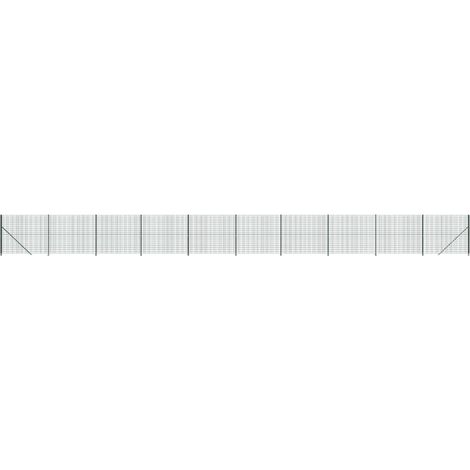Maison Exclusive - Maschendrahtzaun mit Bodenflansch Grün 2,2x25