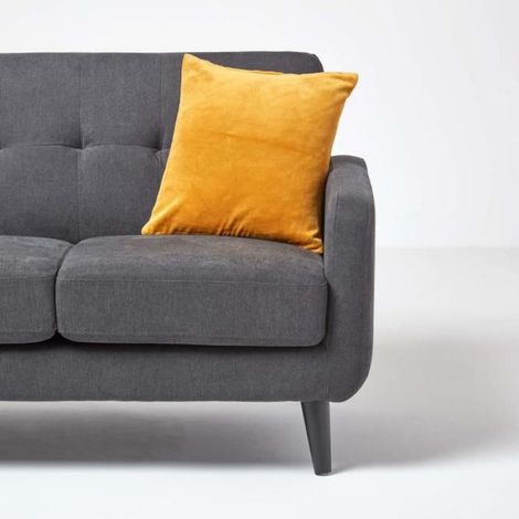Housse de coussin en velours Jaune moutarde, 40 x 40 cm (1/4)