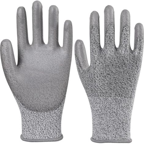 1 Paire de Gants Anti Coupure Taille L, Niveau 5 Gants de Protection Cuisine & Jardin, Gants HPPE Antidérapants, Respirants & Robustes pour Verre, Construction, Sculpture & Bricolage