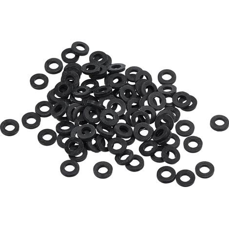 M2.5 Nylon Plat Rondelle, 100 Paquet 2.5mm ID 5mm OD Étanchéité Espaceur Joint Anneau pour Robinet Tuyau Eau Tuyau Fixation Boulon,Noir (1/5)