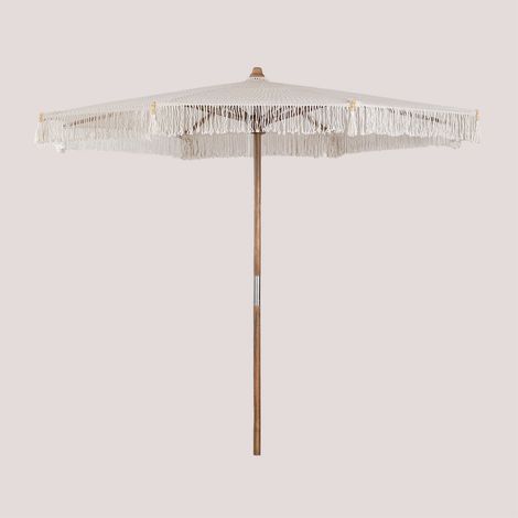 SKLUM Tongariki-Sonnenschirm aus Teakholz und Baumwolle  Ø320 cm                                 