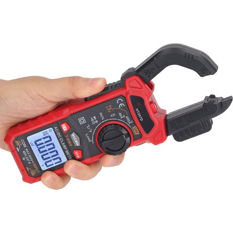 Digitales Zangenamperemeter, Multimeter, Voltmeter, Amperemeter, Temperaturmessung, Kapazitätsmessung, Widerstandsmessung, Diodenmessung, Wechsel- und Gleichstrommessung (1/5)