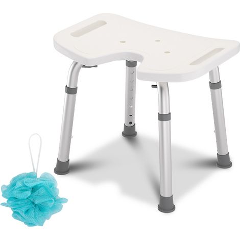 SWANEW Sgabello da doccia regolabile in altezza Sgabello da bagno fino a 300 libbre - Piastra di seduta antiscivolo a forma di USgabello da doccia regolabile in altezza fino a 136 kg sgabello da bagno (1/5)