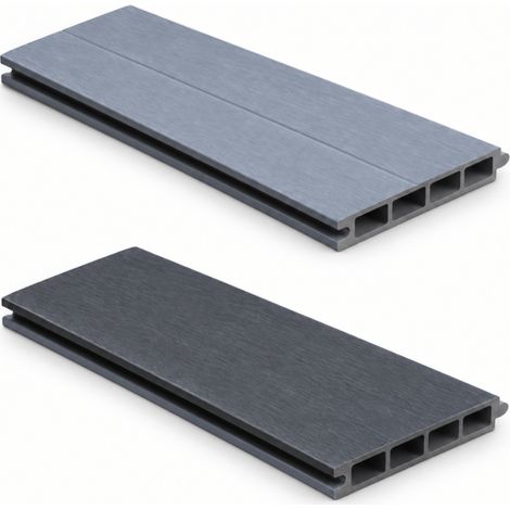 Lama reversible coextrusion composite para valla - Gris antracita/Gris claro - 15.6x148 cm (1/5)