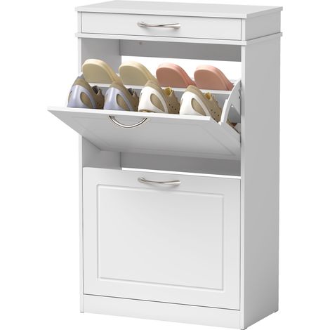 Meuble à chaussures à avec tiroir et séparateurs réglables réglables pliable chaussures pour salon portes, étroit, étagère réglables, paires (1/5)