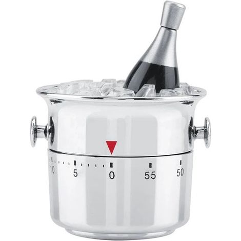 Timer da cucina a secchiello - Timer meccanico in acciaio inox - Indicatore sonoro di 60 minuti (1/5)