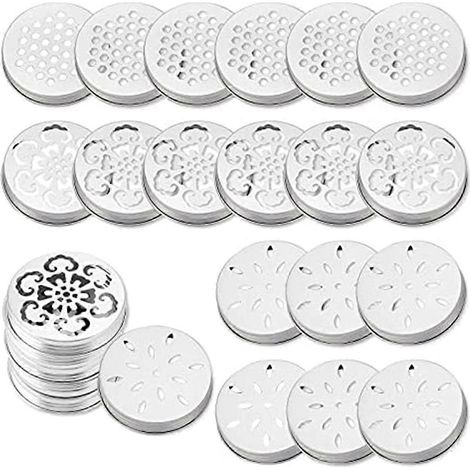 Lot de 30 couvercles pour pots, 3 styles différents, pour bougies creuses, pots à ouverture standard, etc. (1/5)