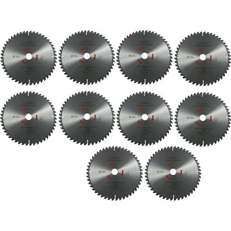 Metabo Kreissägeblatt Sägeblatt 254 mm Z48 5°Neg. 10 Stück für Bosch GCM GTS