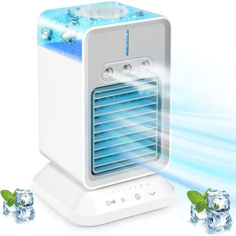 Bardusch - Climatiseur Mobile Silencieux, Mini Refroidisseur D'air Portable, Air Cooler 3 en 1 Ventilateur Purificateur Humidificateur (1/5)