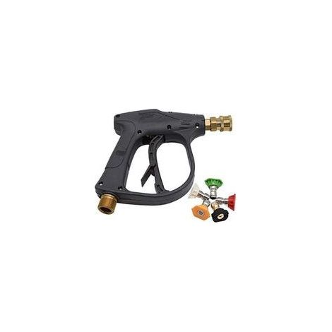 Pistola per lavatrice ad alta pressione con 5 ugelli spray, schiuma da 4000 PSI con attacco rapido 1/4", getto con filettatura maschio M22 per lavaggio auto (1/5)