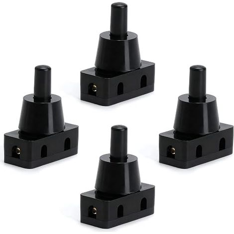 Push Button Switches 250V 10A IP20 Built-in Mini Pressure Switch with Flush Nut 1 Pole for Table Lamps Appliances Furniture Black (1/5)
