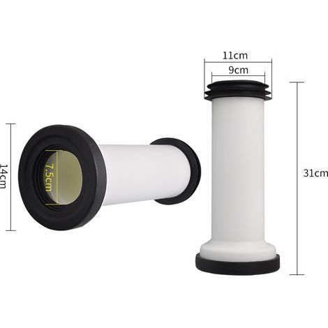 Raccord adaptateur pour siphon mural/de sol tuyau d'évacuation de toilette épaissi, diamètre universel de 90 à 107 mm, tuyau d'évacuation droit.