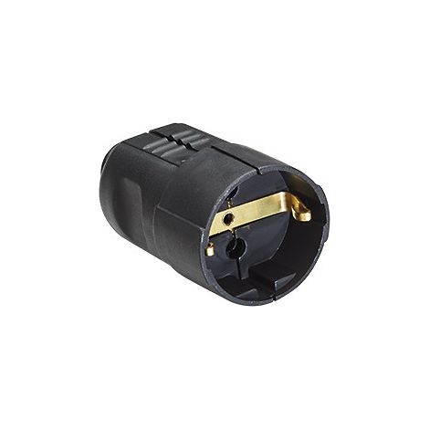 BACHMANN Conector hembra con toma de tierra negro, 912.170