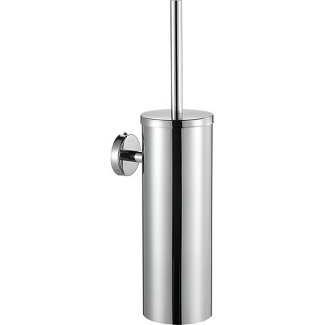 Wandmontierter WC-Bürstenhalter für Badezimmer, ohne Bohren, Chromsilber (1/5)