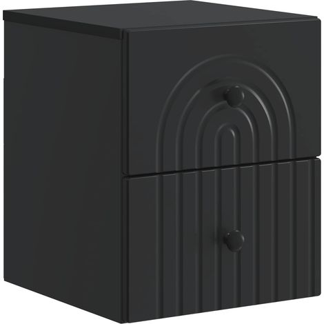Mesita de Noche de Pared con cajón Negro 33 x 34,5 x 40 cm