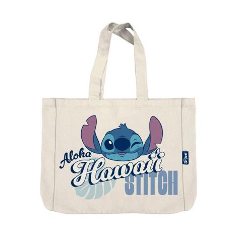 Bolsa Tipo Shopping De Algodón Con Asas De 46X40.5X10Cm De Lilo & Stitch