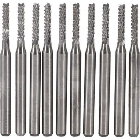 10 punte per fresa a candela in carburo cementato per incisione, trapano, fresa per intaglio SMT/CNC/PCB 2mm-Crezuo