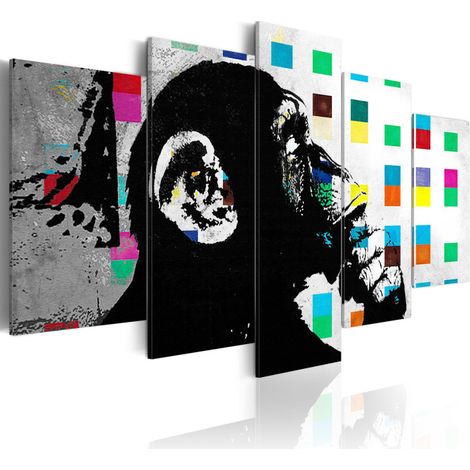 Tableau Imprimé "The Thinker Monkey - Banksy" 100 x 200 cm (1/2)