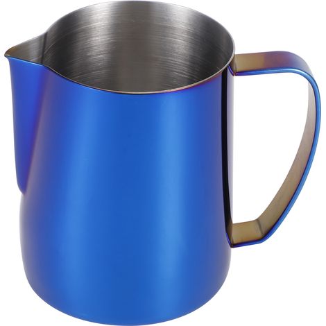 Pichet à café japonais en acier inoxydable coloré, tasse à mousser le lait, idéal pour le latte art, bleu, 600 ml (1/5)