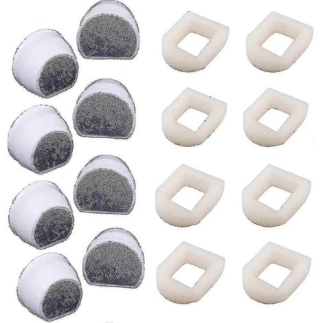 Lot de 16 préfiltres en mousse et filtre à charbon compatibles avec la fontaine Petsafe Drinkwell Inox 360 Avalon (1/5)