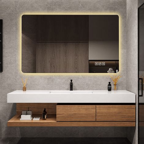 LED-Badezimmerspiegel 60 x 120 cm mit Antibeschlag, 3 Lichtfarben und dimmbar (1/5)