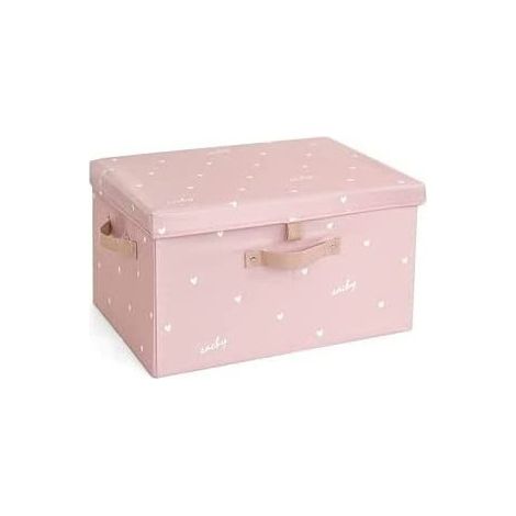 TrAdE Shop Traesio - Box Scatola Salvaspazio Armadio Contenitore Porta Oggetti Organizer 40x30x25 Cm - Rosa (1/5)