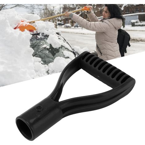 Manche de pelle en plastique fileté antidérapant, diamètre intérieur de 3,2 cm, noir. (1/5)