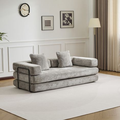 Canapé convertible 4 en 1 en chenille, canapé-lit pliable gain de place avec fonction couchage (1/5)