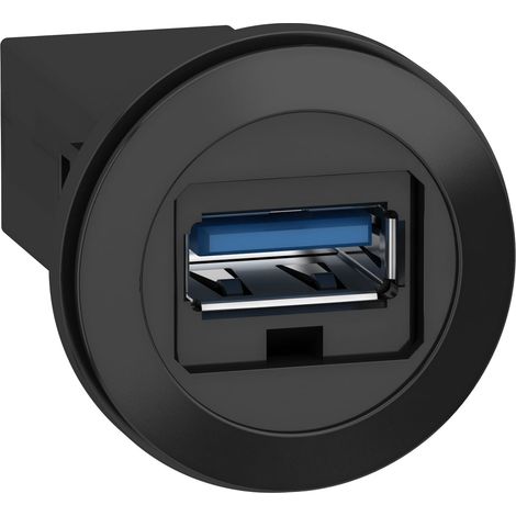 Puerto USB 3.0 SCHNEIDER con velocidad de transferencia de hasta 5 Gbps y diseño compacto.
