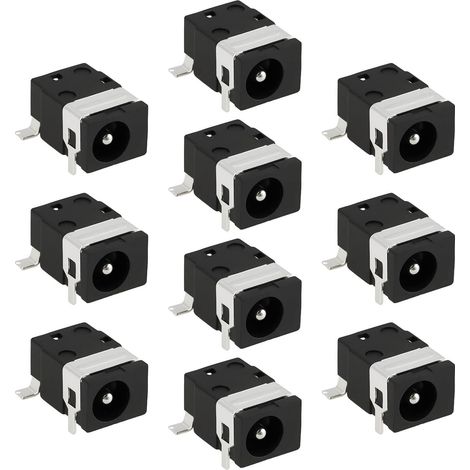 Pack of 10 5-pin DC power jacks, DC045 30V/0.5A, 3.5 x 1.35 mm, PCB mounting (1/5)