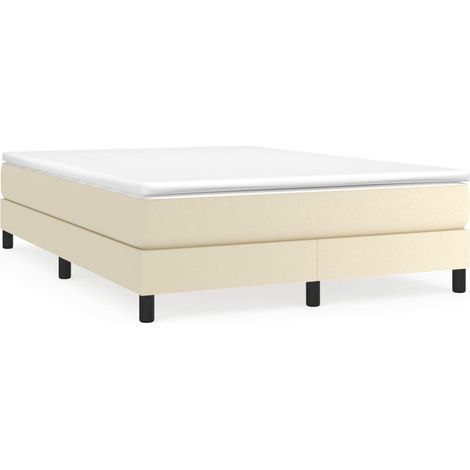 Maison Exclusive - Giroletto a Molle con Materasso Crema 140x190 cm in Similpelle