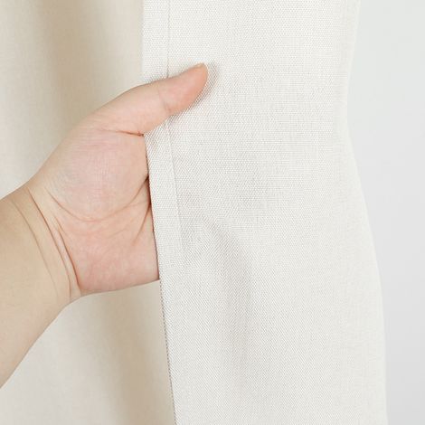 Filiyano-Rideau de douche en lin naturel - Rideau de salle de bain imperméable avec crochets B (1/3)