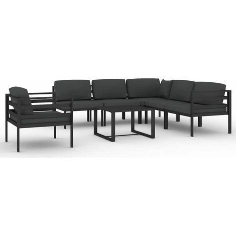 Maison Exclusive - 7-tlg. Garten-Lounge-Set mit Kissen Aluminium (1/5)