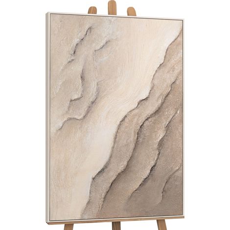 Spuren der Zeit Abstraktion Rahmen Beige 120x80 cm (1/5)