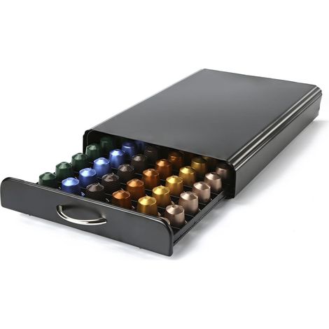 Nespresso Porte Capsule de Café Pod Support de Tiroir de Rangement en Métal pour 60 Pcs