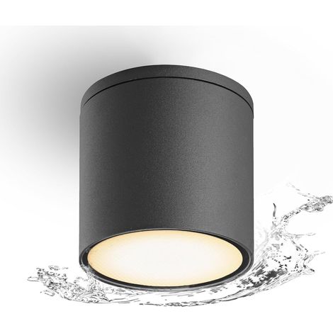 Spots De Plafond GU10, Spot En Saillie,35w,éTanche IP65 Plafonnier En Aluminium Plafonnier Spot,Rond(Ampoule non incluse) (1/5)