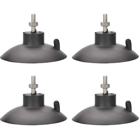 Lot de 4 pieds à ventouse avec vis pour coupe-frites industriels et commerciaux (noir) (1/5)