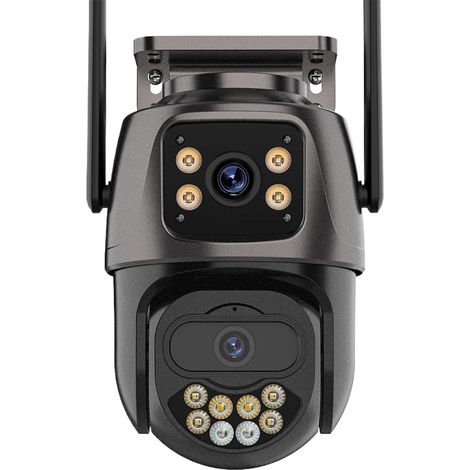 Caméra de sécurité à Domicile 4K 8MP HD PTZ caméra Double Objectif Double écran caméra IP extérieure 4MP Suivi Automatique Protection de sécurité Surveillance CCTV(4MP NO SD Card) (1/5)