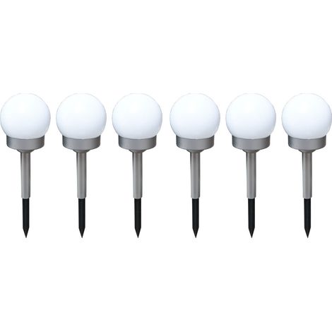 6x LED Außen Solar Steck Leuchten Erdspieß Balkon Kugel Strahler Park Lampen