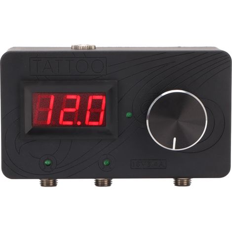 Alimentation pour tatouage avec affichage LED, double sortie, pédale incluse, régulateur de tension 100-240 V, prise UE. (1/5)
