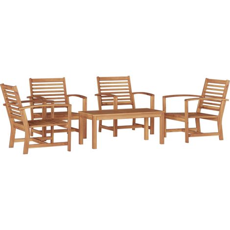 Maison Exclusive - Gartensofa-set 5 pcs Natur Massivholz Teak