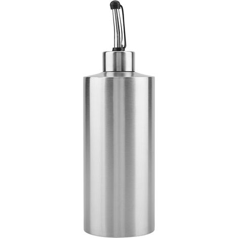 Bouteille d'huile en acier inoxydable de 550 ml, distributeur de sauce au vinaigre, conteneur, fournitures de cuisine à domicile (A) (1/5)
