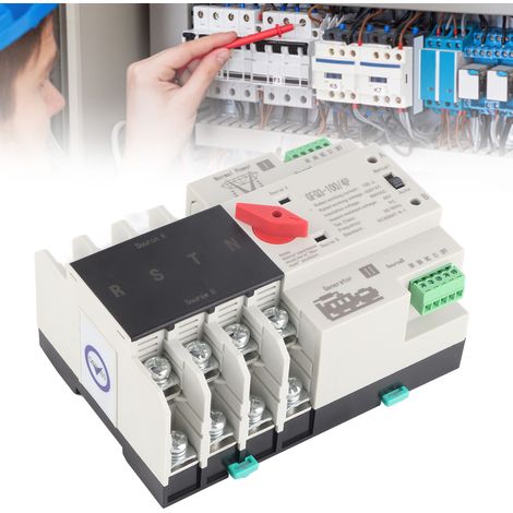 Automatische Dual-Power-Schaltung, 400 V AC 100 A, mit Millisekunden-Schaltung und unterbrechungsfreier Stromversorgung (USV) mit Timersteuerung, 50 Hz/60 Hz AC/DC-Wandler, 4-polig (1/5)